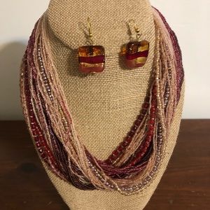 Gorgeous multistrand necklace and earrings